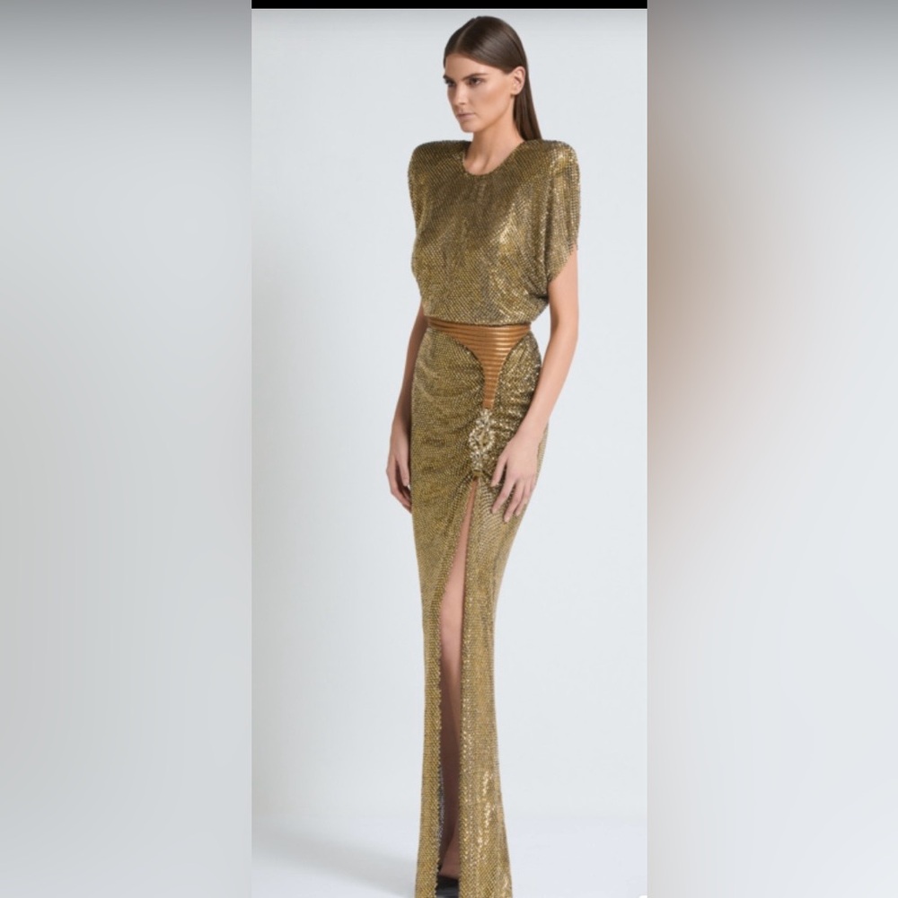 Zhivago Gold Sequin Maxi Dress